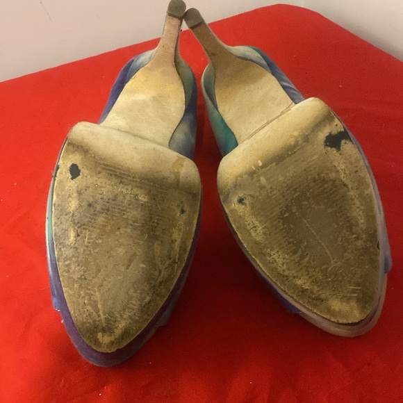 "Miss Me" Green And Blue Platform Shoes - Size 10 - Picture 8 of 8